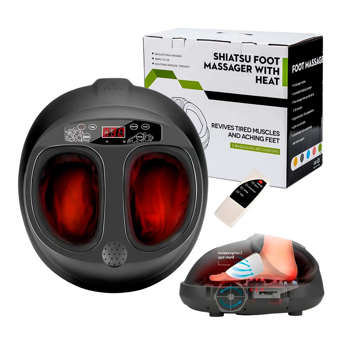 Masajeador De Pies con potencia y modos regulables + control remoto ULTRABYTE