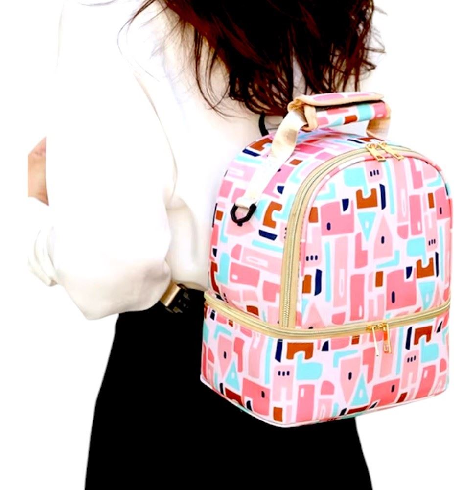 LONCHERAS TERMICAS DOBLE COMPARTIMENTO CELESTE DISEÑO FIGURAS