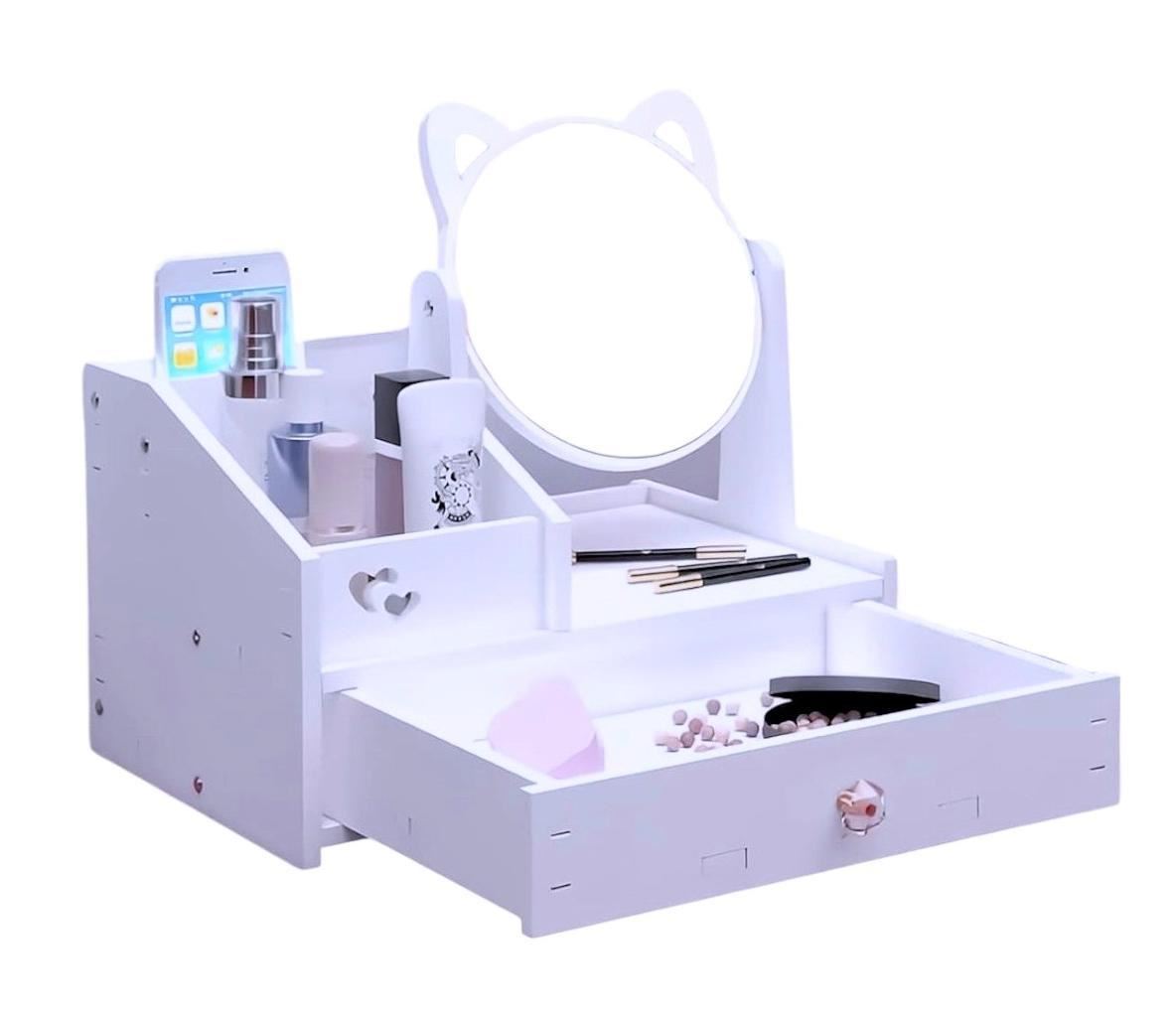 ORGANIZADOR DE MAQUILLAJE CORAZON - GATITO