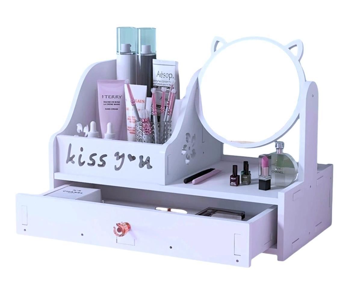 ORGANIZADOR DE MAQUILLAJE o MULTIUSOS MODELO KISS YOU - GATITO