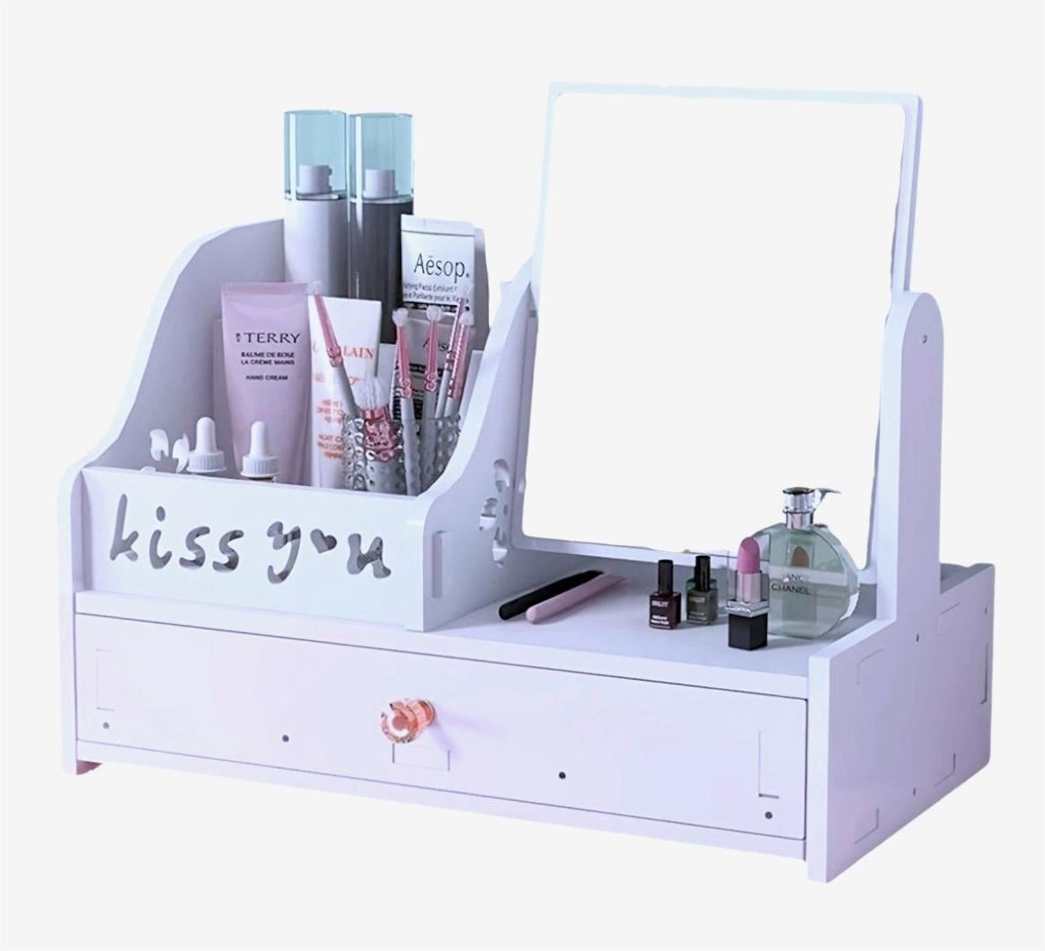 ORGANIZADOR DE MAQUILLAJE o MULTIUSOS MODELO KISS YOU - CUADRADO