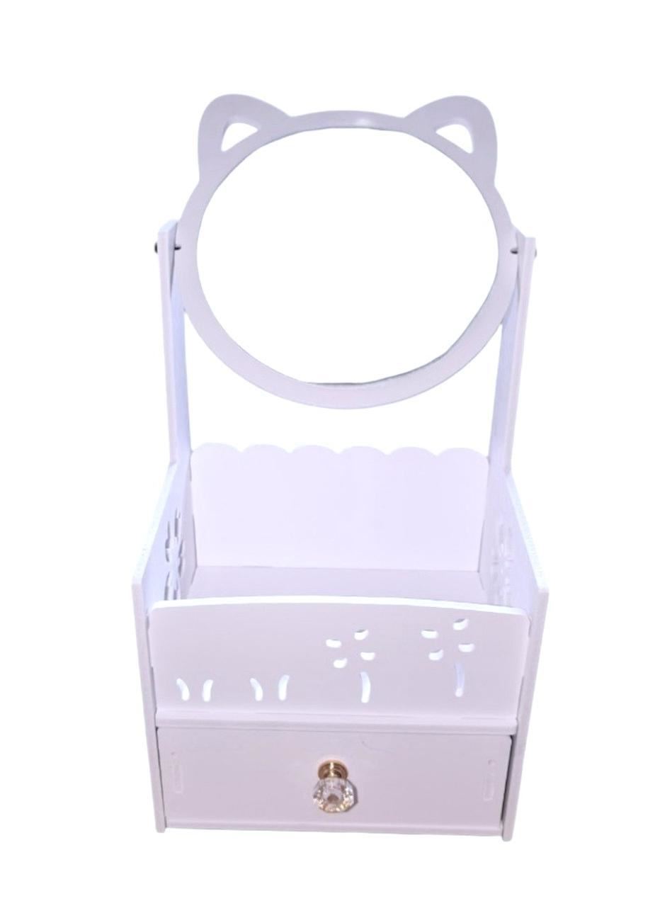 ORGANIZADOR DE MAQUILLAJE ESPEJO GATITO - FLORES