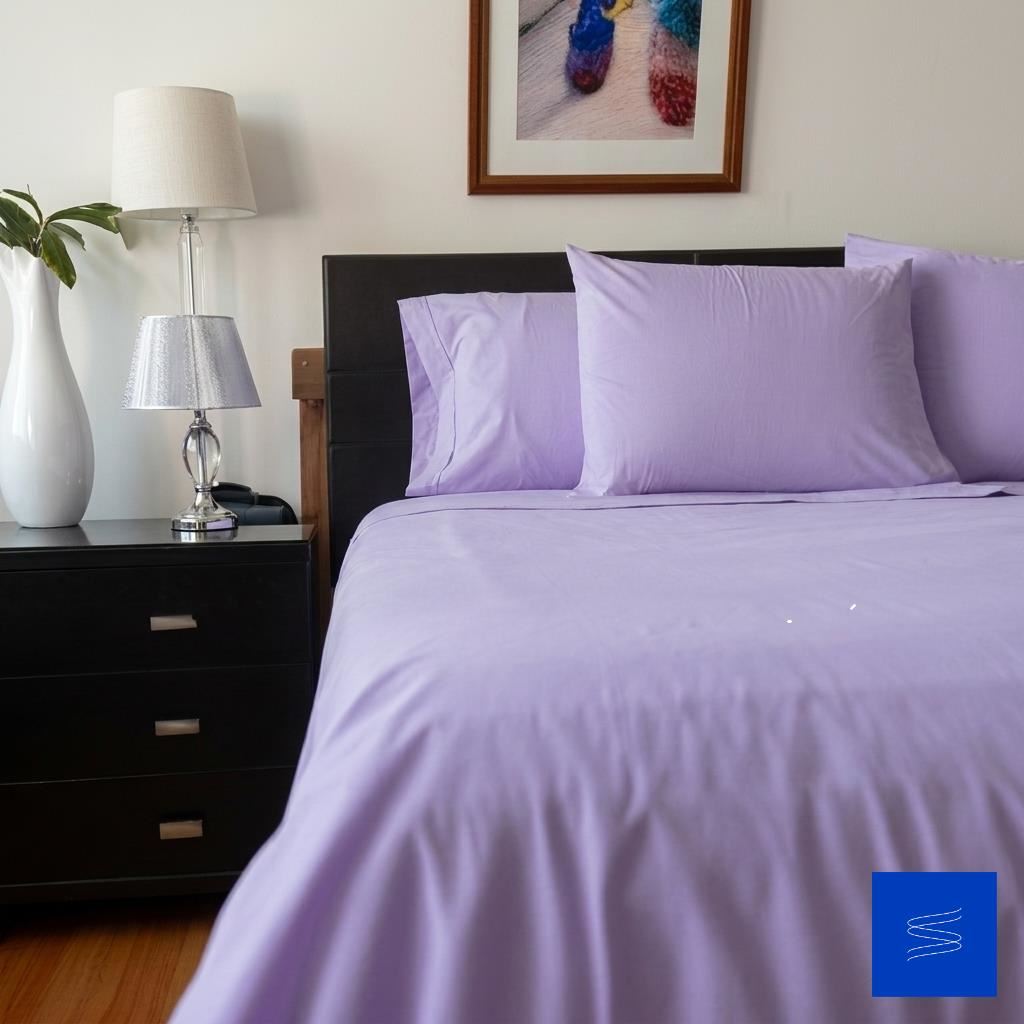 Juego de Sábanas 50% algodón de 144 hilos - lila