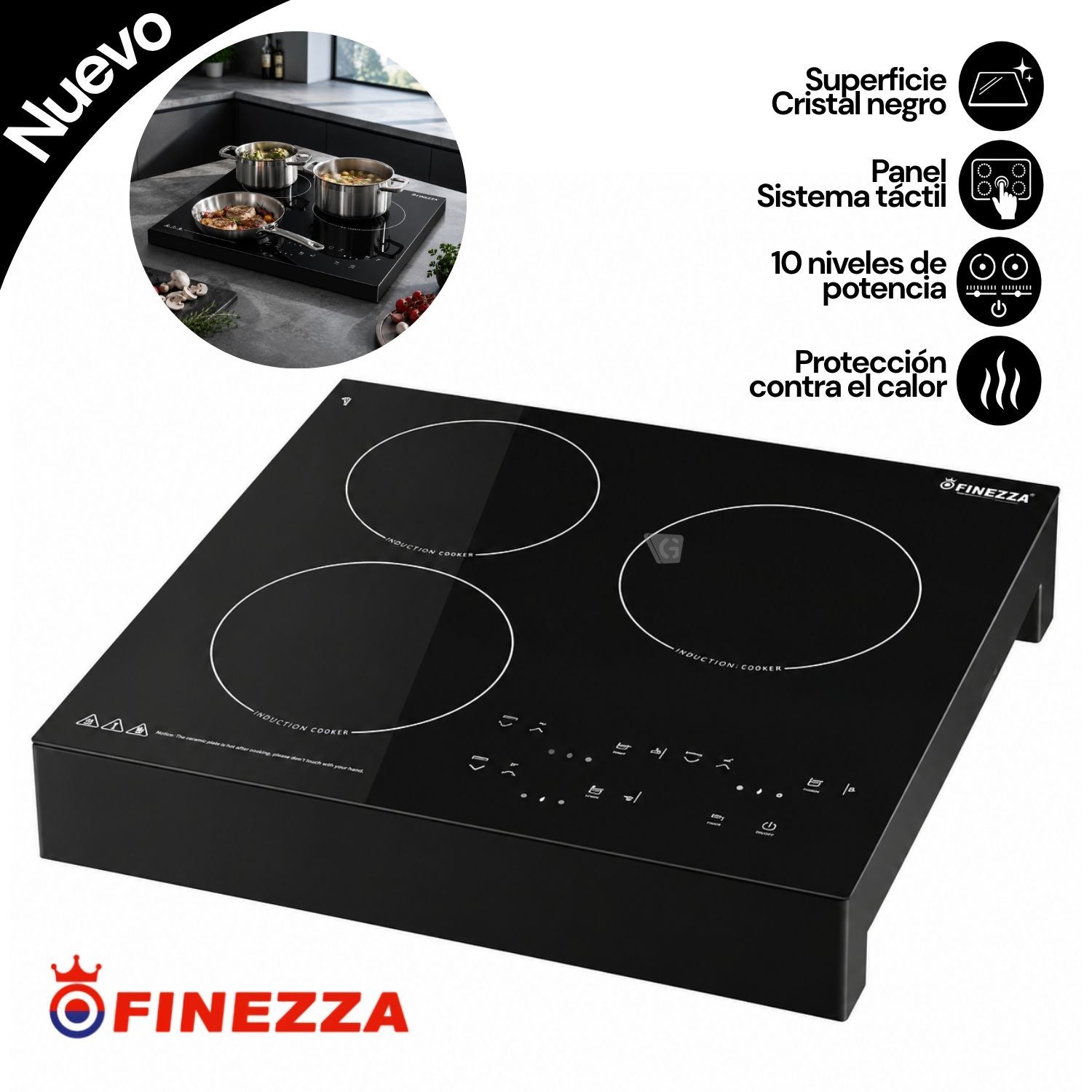 Cocina De Induccion 3 Hornillas Finezza FZ-320IN-3