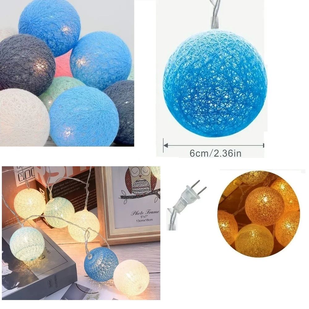 Guirnalda de luces navideñas esferas decorativas de 280cm