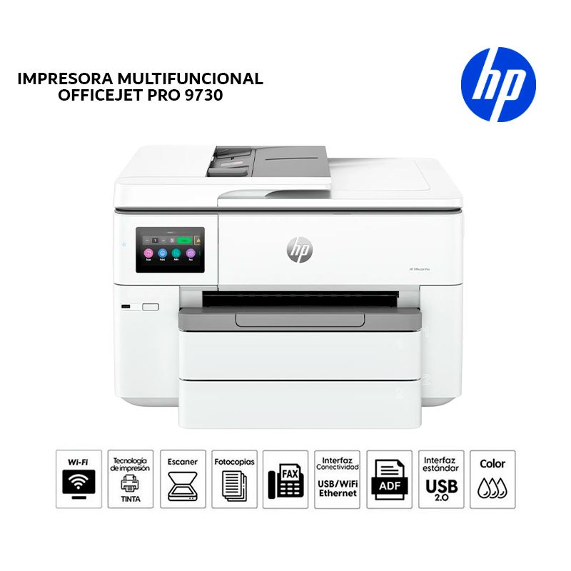 Impresora Multifuncional HP OfficeJet Pro 9730 Formato Ancho A3 Wi-Fi