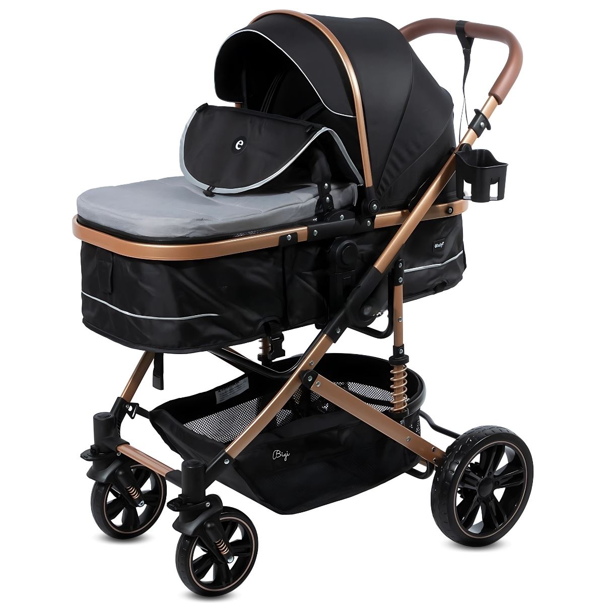 Coche Cuna Moisés de Lujo «INFINITIVE GOLD» Gris