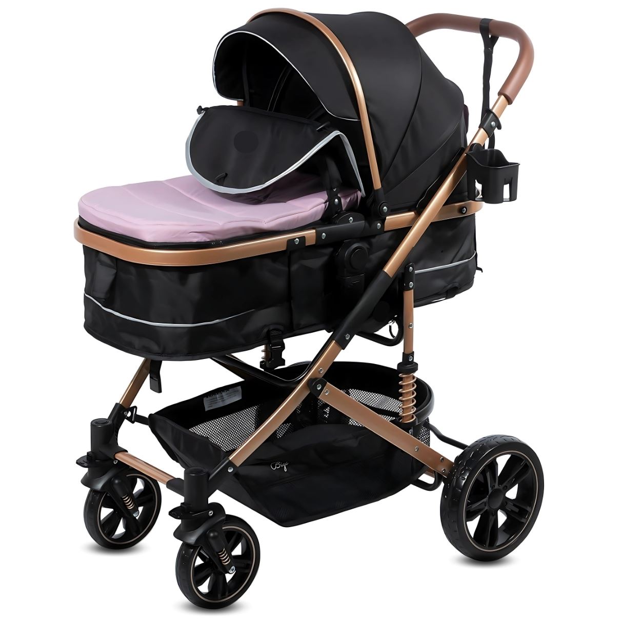 Coche Cuna Moisés de Lujo «INFINITIVE GOLD» Rosa