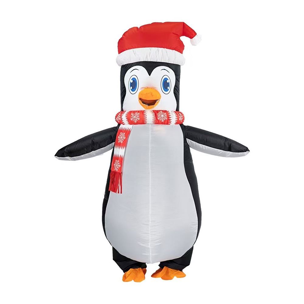 Disfraz Inflable de Pinguino con Gorro Navideño para Adulto