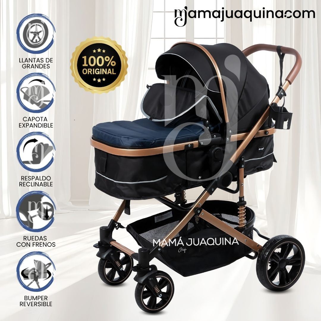 Coche Cuna Moisés de Lujo «INFINITIVE GOLD» AZUL
