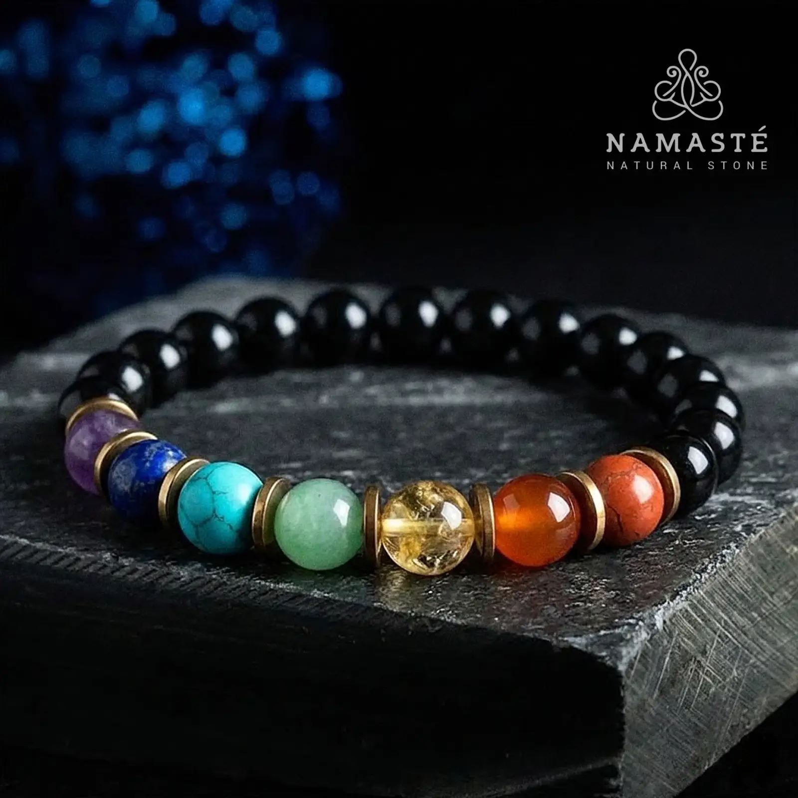 Pulsera 7 Chakras con Onix