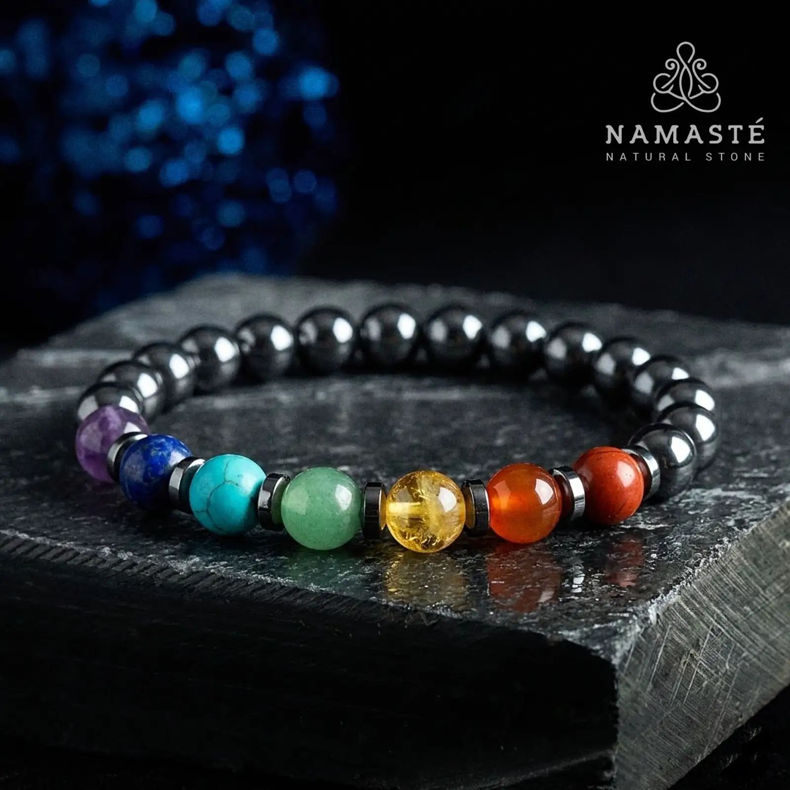 Pulsera 7 Chakras con Hematita