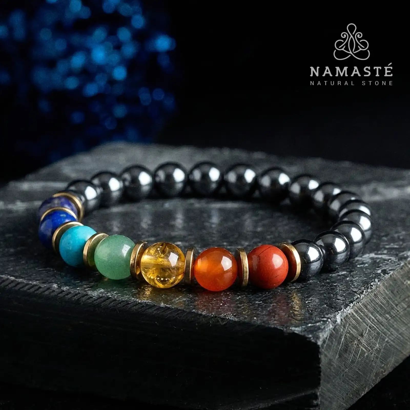 Pulsera 7 Chakras con Hematita