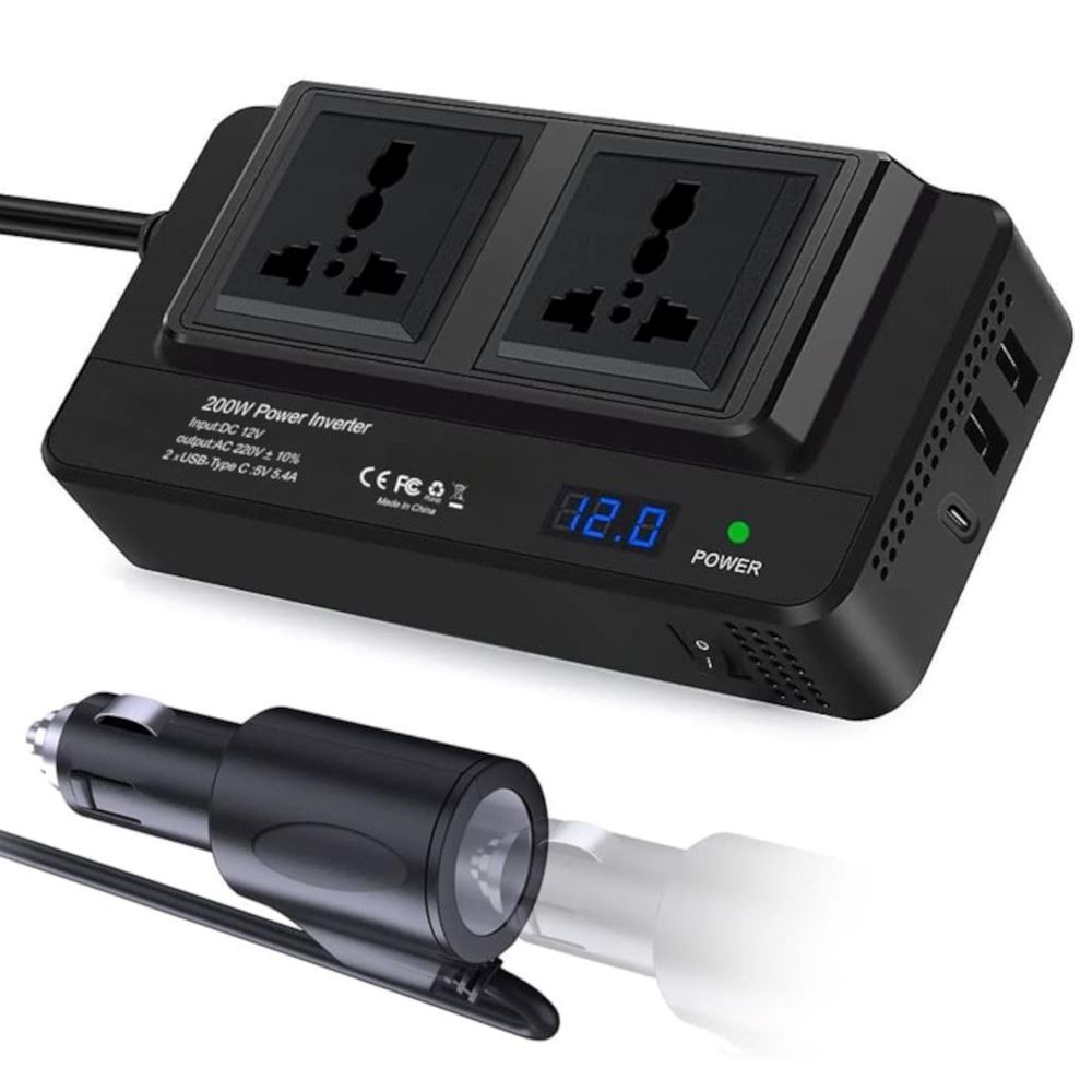 Inversor para Automóvil XO-CZ011 de 200w con Salidas tipo C y USB