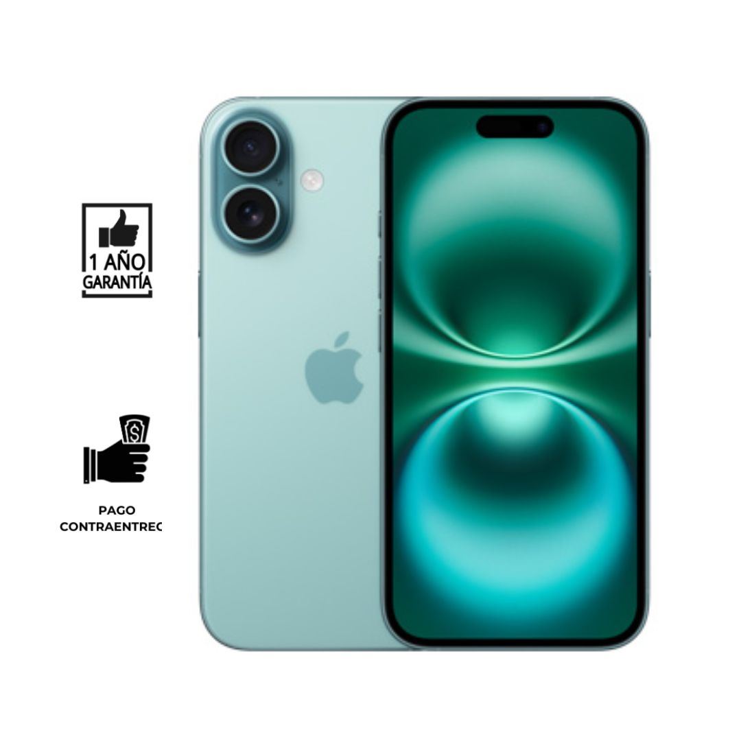 iPhone 16 128 Gb I Reacondicionado Grado Open Box I color: Verde Azulado