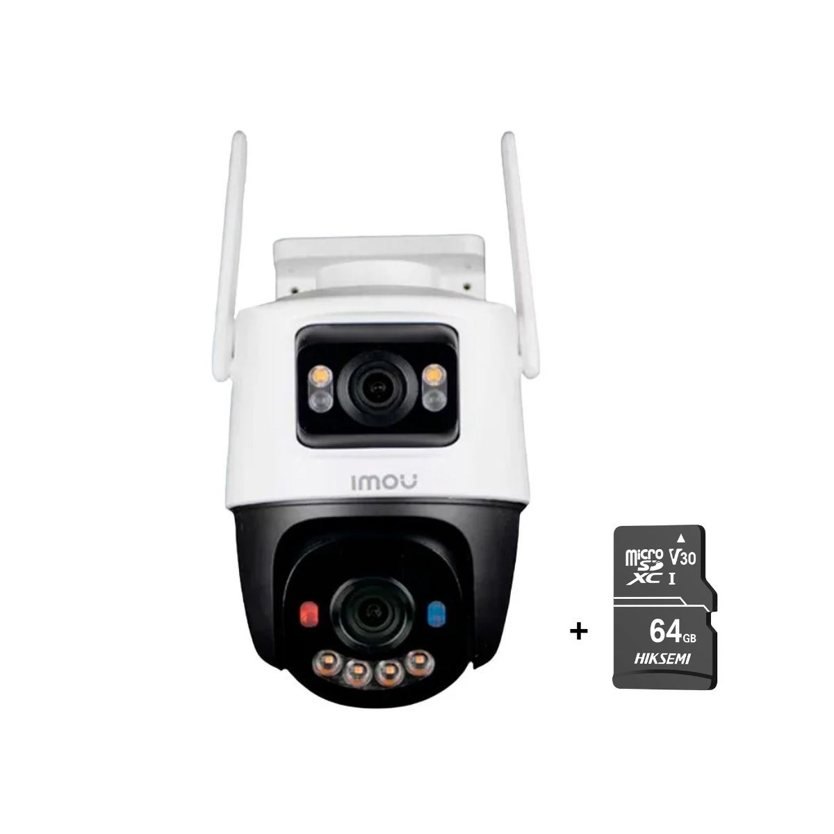 Cámara de Seguridad Cruiser Dual 2 3MP + 5MP + Micro SD 64GB Full color Exterior Visión 360°