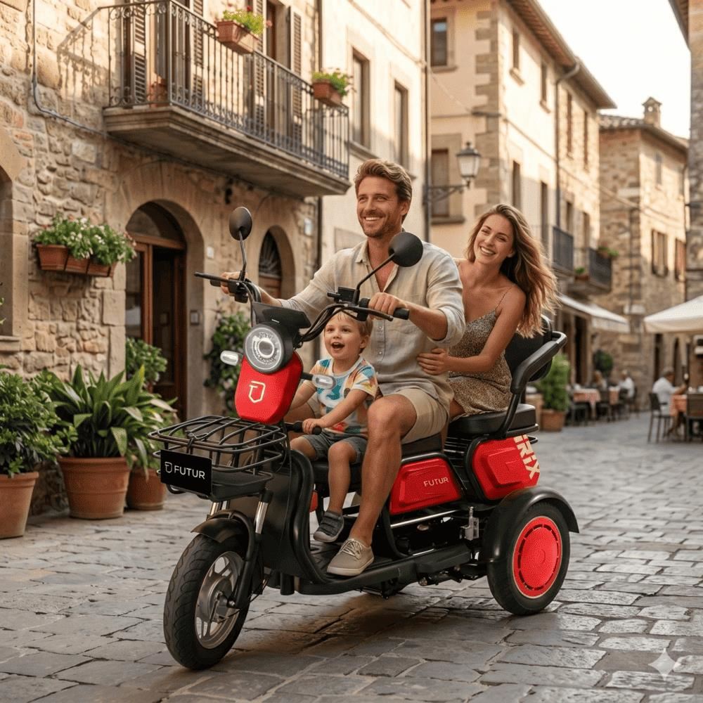 Trimoto Electrica Convertible Futur Irix Rojo Jam Motor 600w