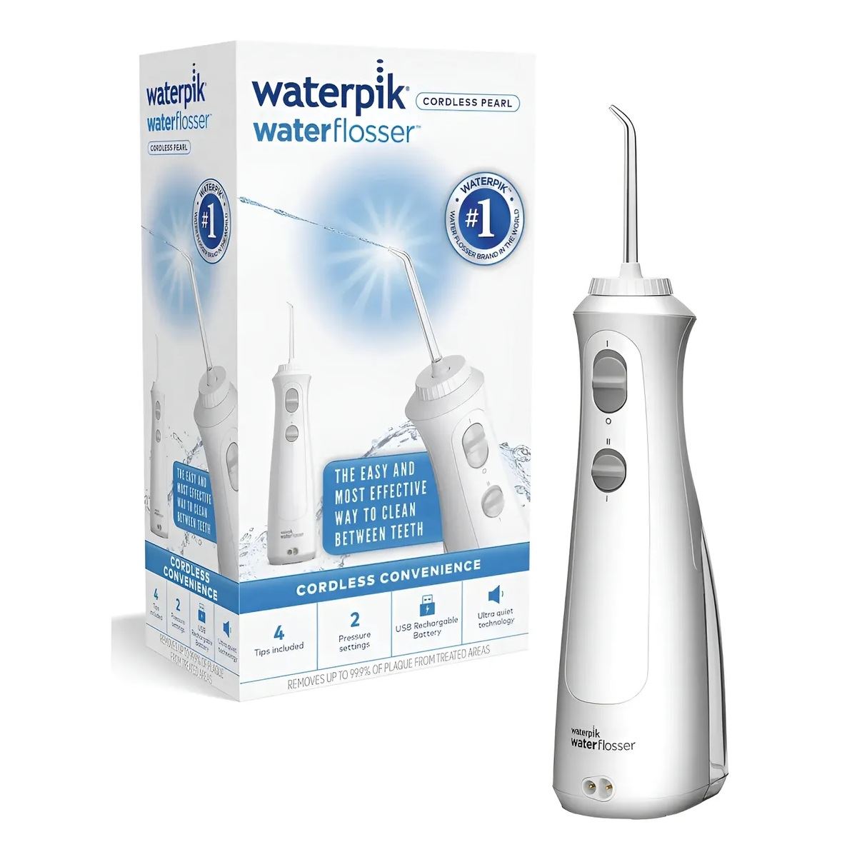 Irrigador Bucal Waterpik Pearl Inalambrico 4 Puntas 2 Nivel