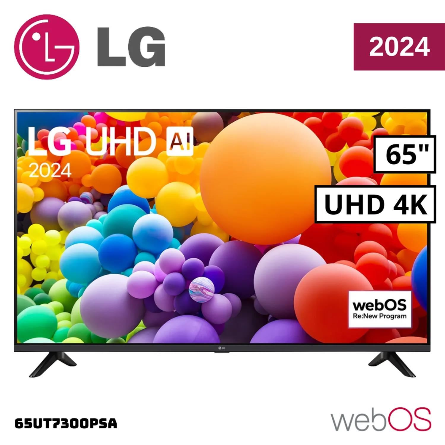Televisor LG 65" Smart TV 4K UHD ThinQ AI 65UT7300PSB (Modelo 2024)