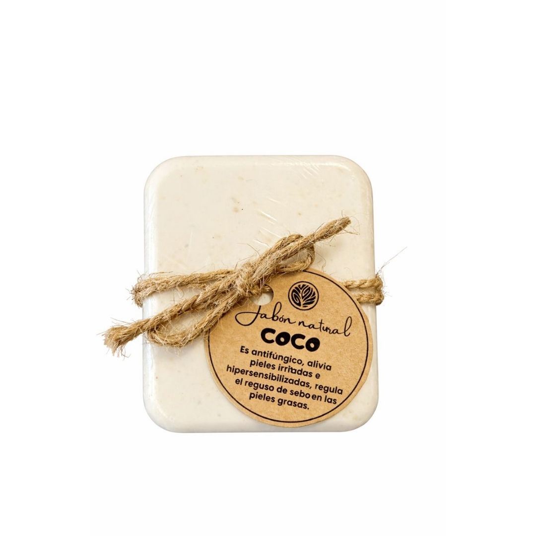 Jabón antiirritante con Coco 80g / hidratante/piel sensible /Jabón natural