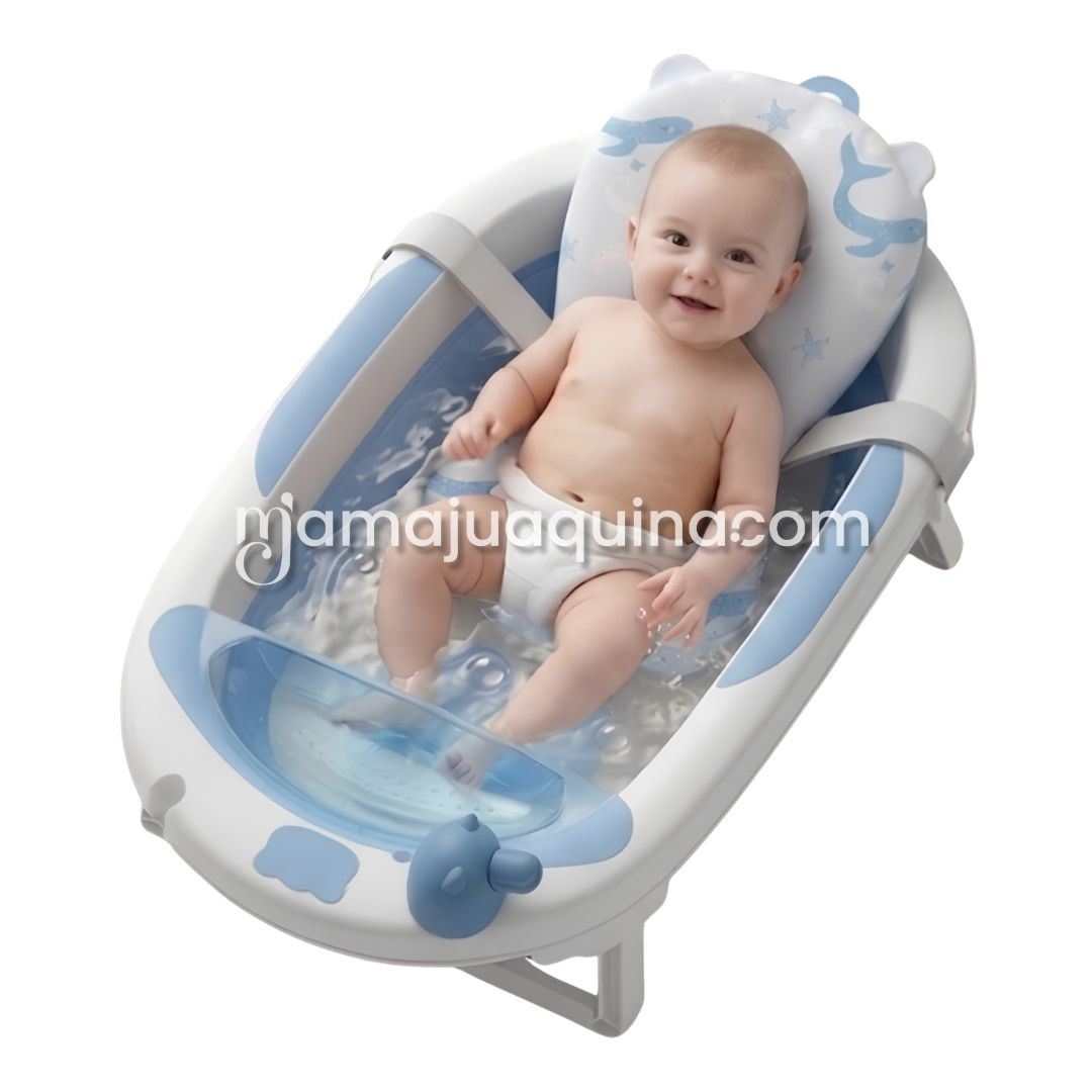 Bañera Plegable para Bebé «JADDE PLUS» con Accesorios Light Blue