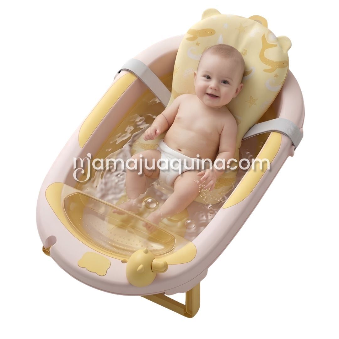 Bañera Plegable para Bebé «JADDE PLUS» con Accesorios Yellow