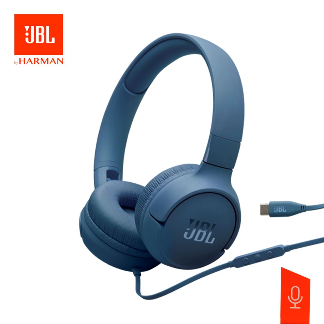 Audífono JBL Tune 520C USB-C On-Ear Pure Bass Azul
