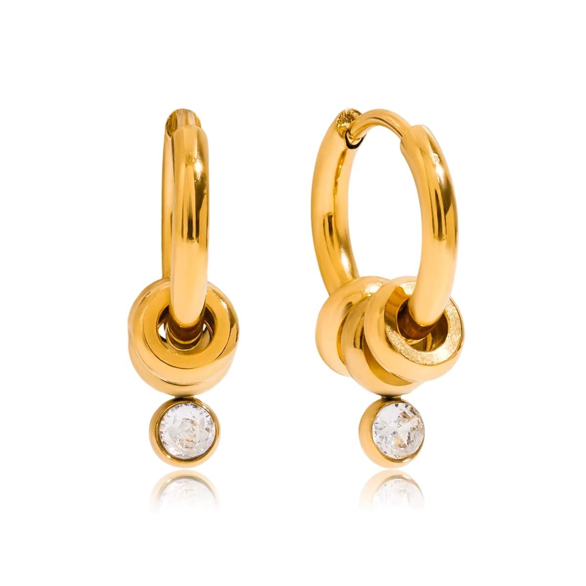 Aretes Huggies Nudo Dorado