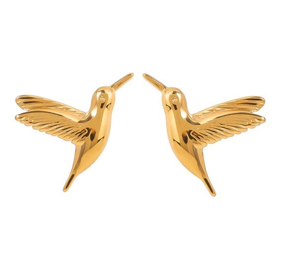 Aretes Colibrí Dorado