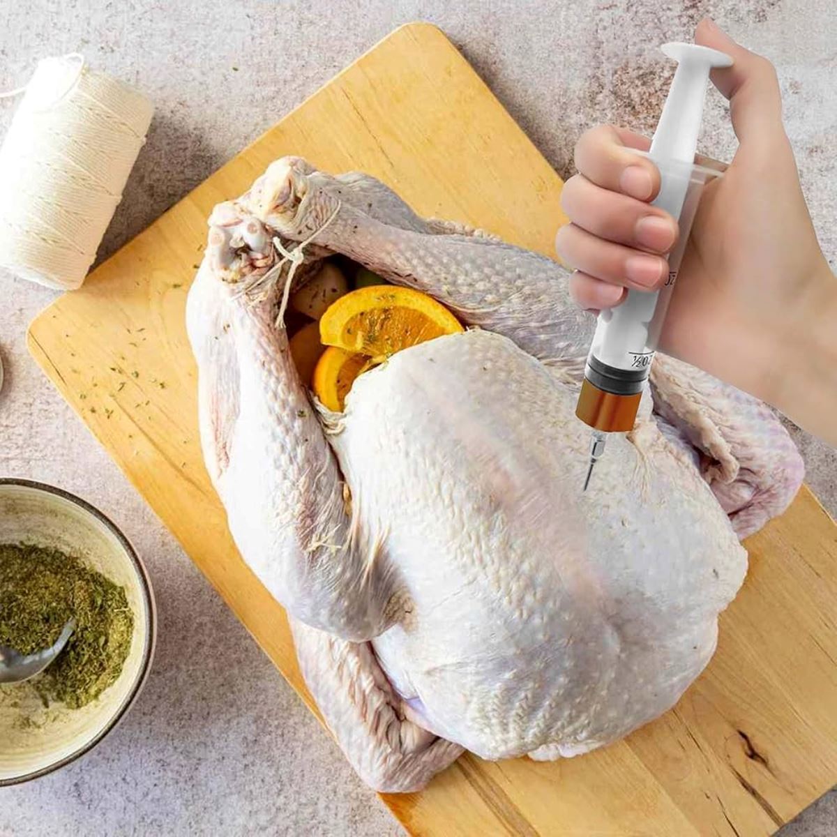 Inyector Jeringa de Carne Marinadas Condimentos para Pollo o Pavo