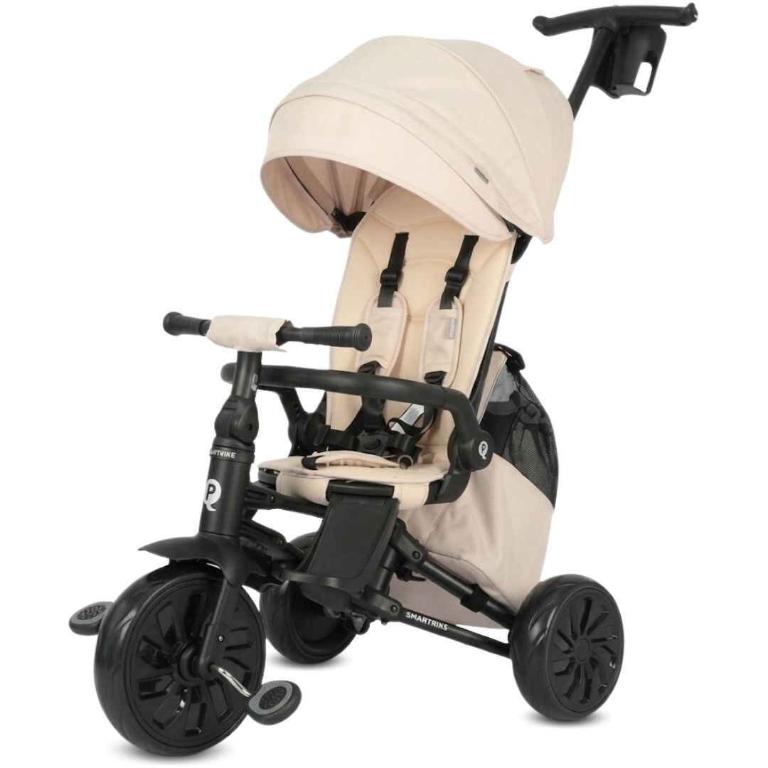 Triciclo Guiador Plegable «JEAN MAX» para Niños con Bolso Beige
