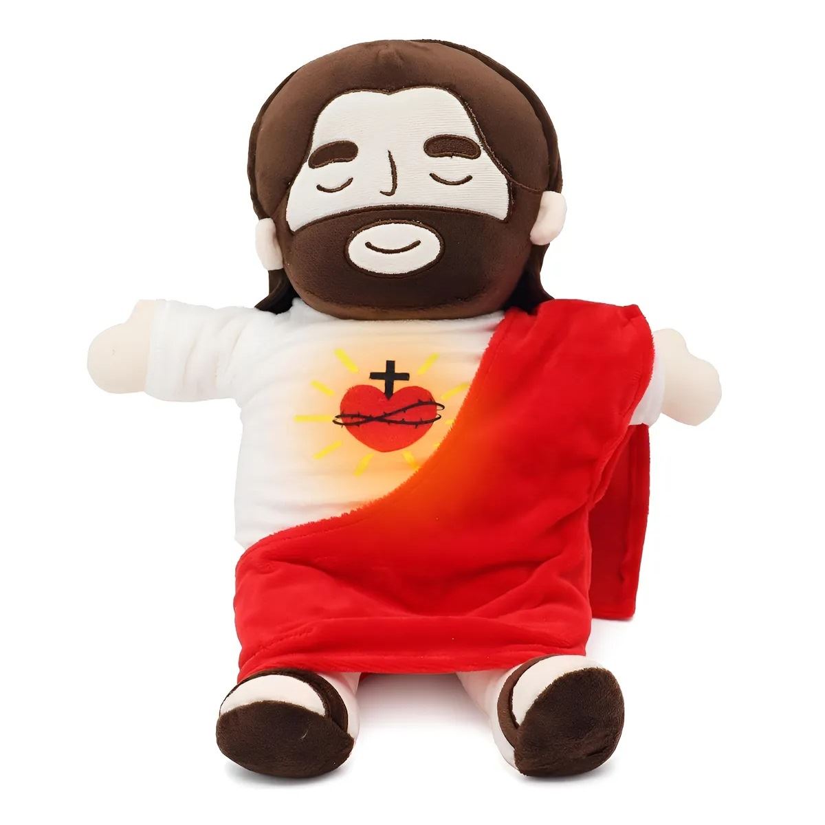 PELUCHE DE JESÚS LUMINOSO CON SONIDO Y RESPIRACIÓN