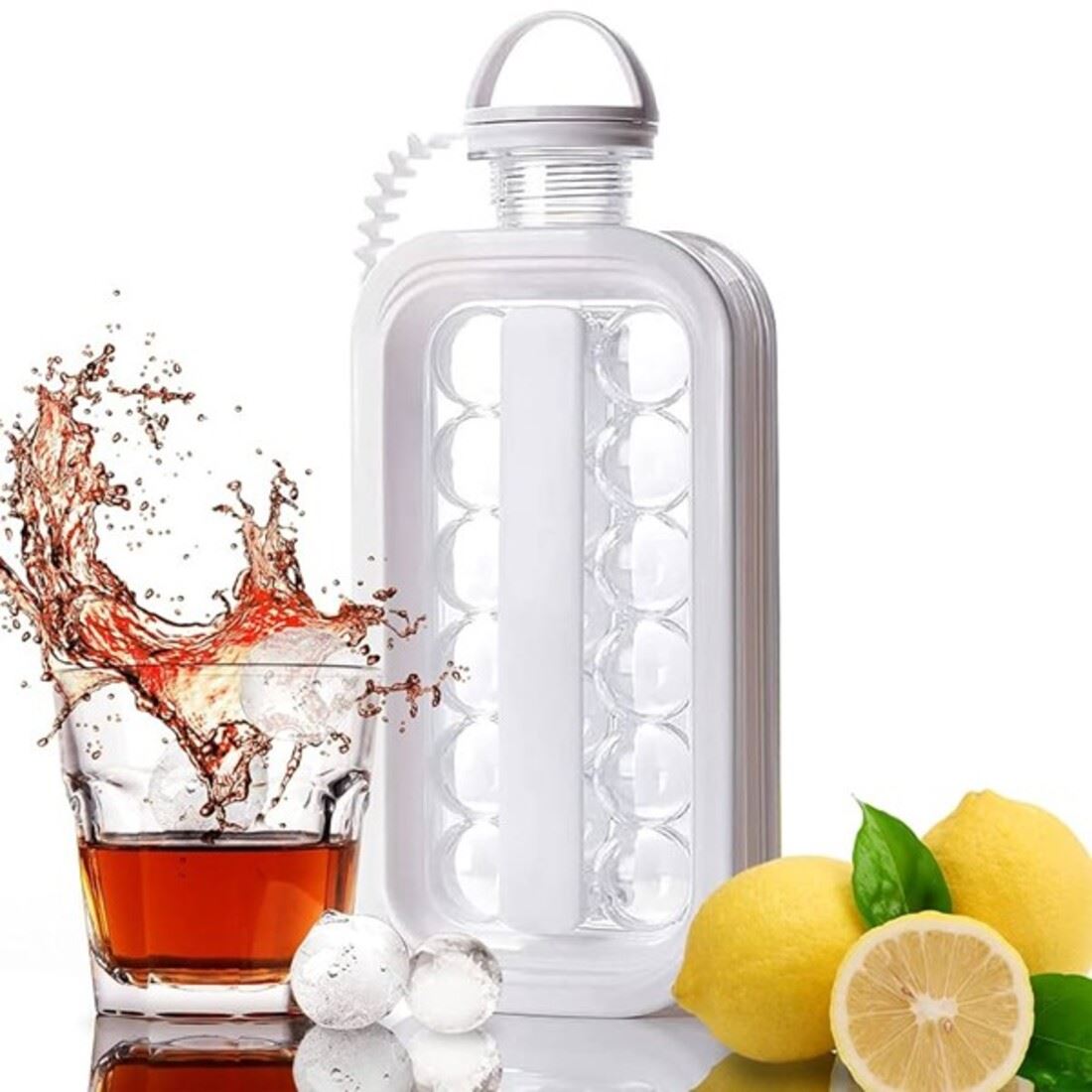 Botella Hielera Portátil 2 en 1 Molde para hacer Hielo en Cubos