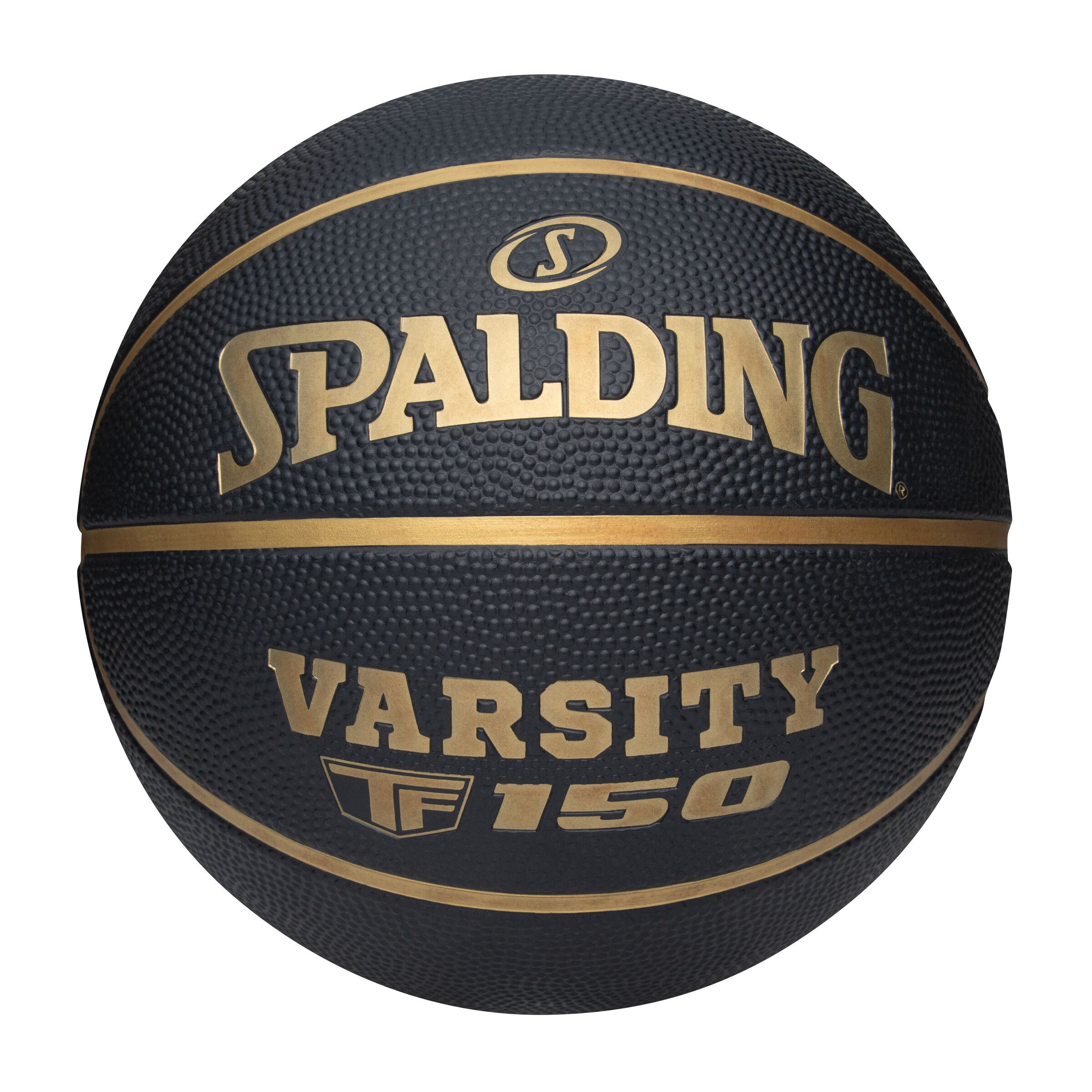PELOTA DE BASKET SPALDING TF-150 VARSITY BLACK/GOLD TALLA 7