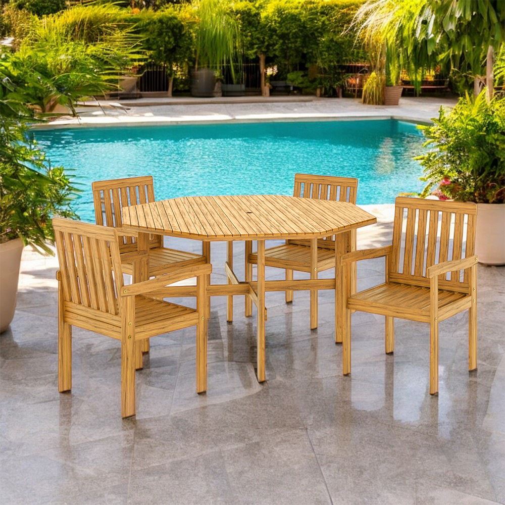 Comedor de Exterior de Madera Arjona 4 Personas Movenda