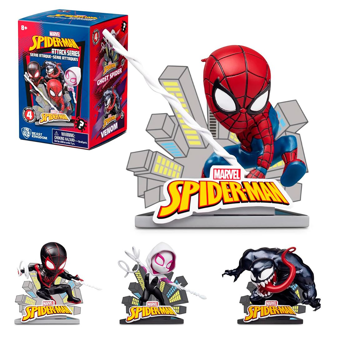 Figura de acción de Spider Man Attack al azar de 3.5 pulgadas, paquete individual