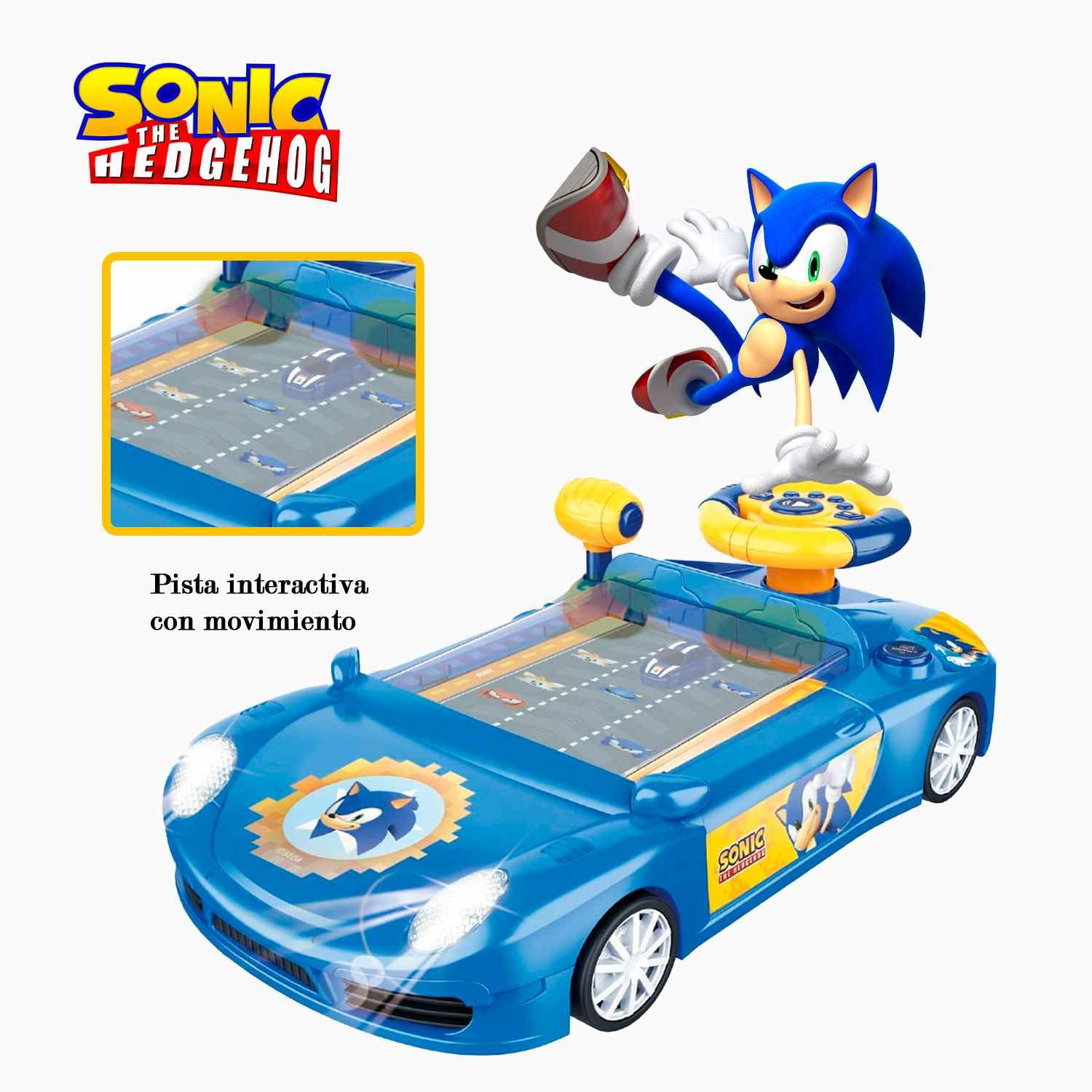 Juguete Coche de Carrera Consola SONIC con Luces y Sonido