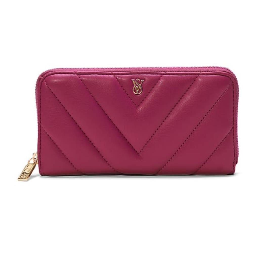 BILLETERA GRANDE CON CREMALLERA VICTORIAS SECRET GUINDA