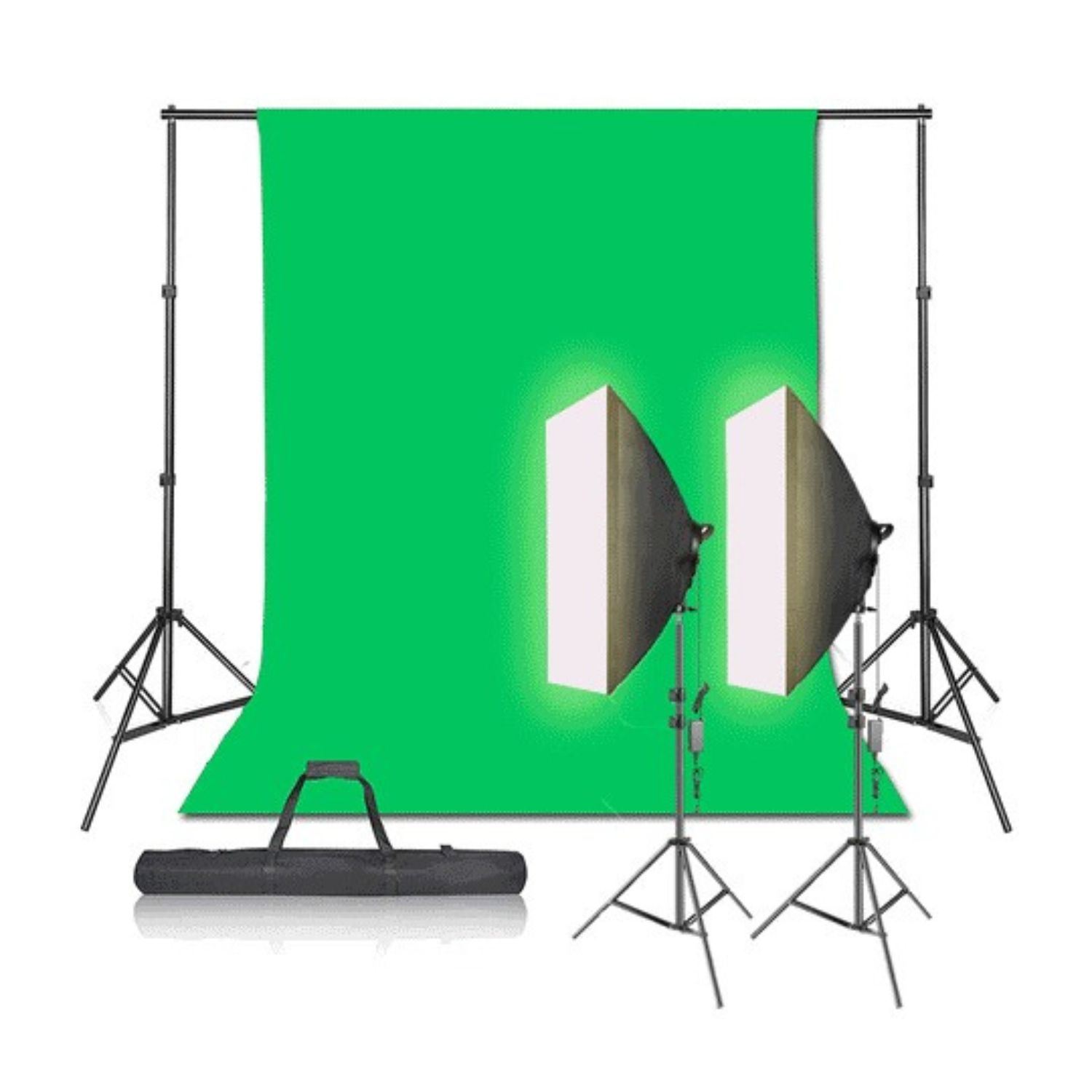 KIT CHROMA FONDO VERDE PARA ESTUDIO FOTO Y VIDEO CON PARANTES