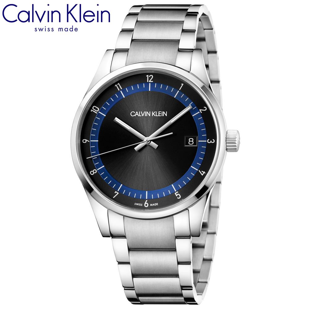 Reloj Calvin Klein Completion KAM21141 Suizo Fecha Cristal Zafiro Acero Inoxidable Dial Negro
