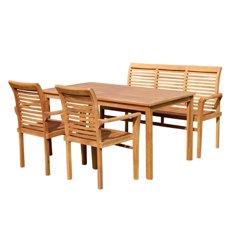 COMEDOR DE TERRAZA KELYN 2 SILLAS 1 BANCA - FALOTIH 3M - FLT3MTERRA025