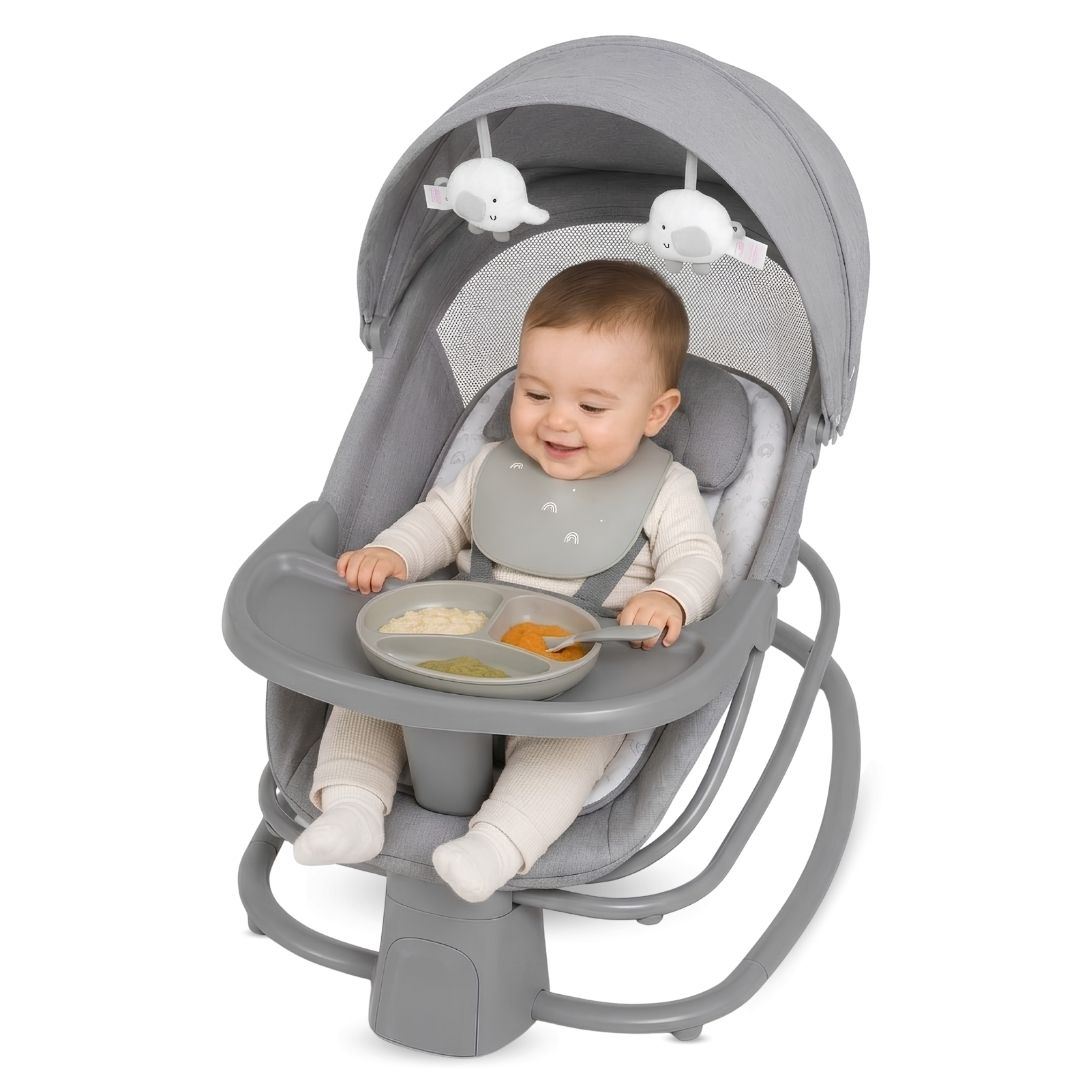 Mecedora Multifuncional para Bebés «KENIA» Colección Exclusiva Light Gray