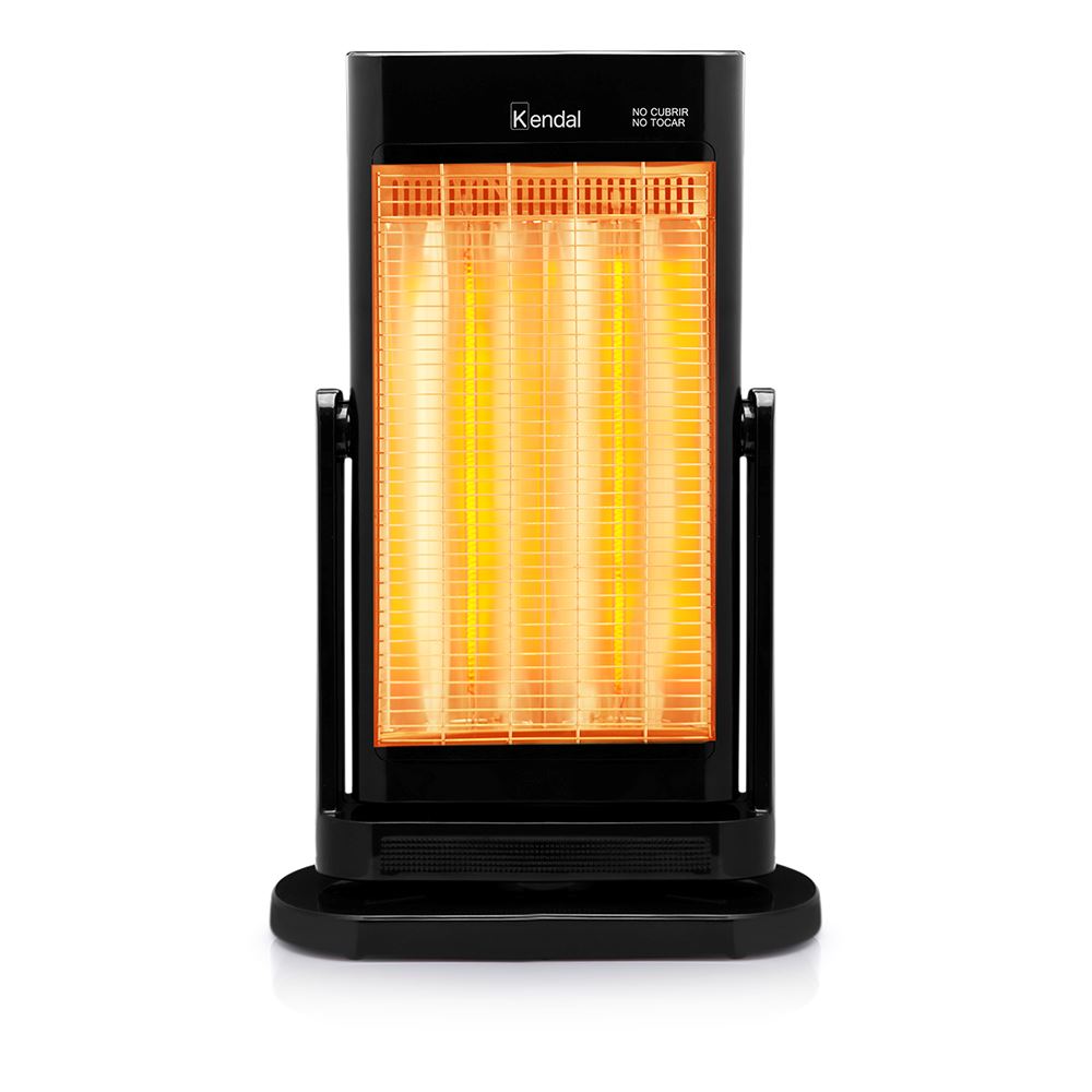 Estufa Eléctrica Fibra de Carbono Negra KENDAL Potencia 900W Calefacción Rápida Oscilante