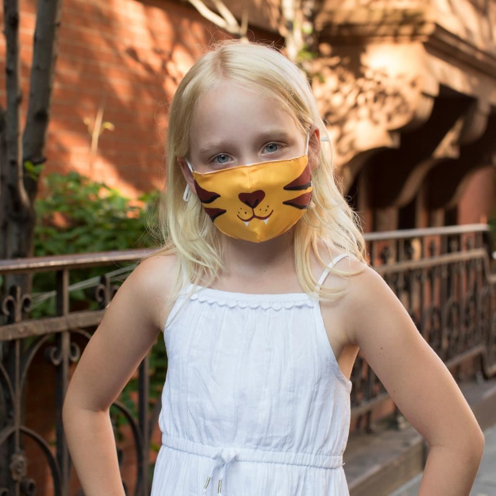 MASCARILLA INFANTIL – Tigre | Doble capa, ajustable y lavable