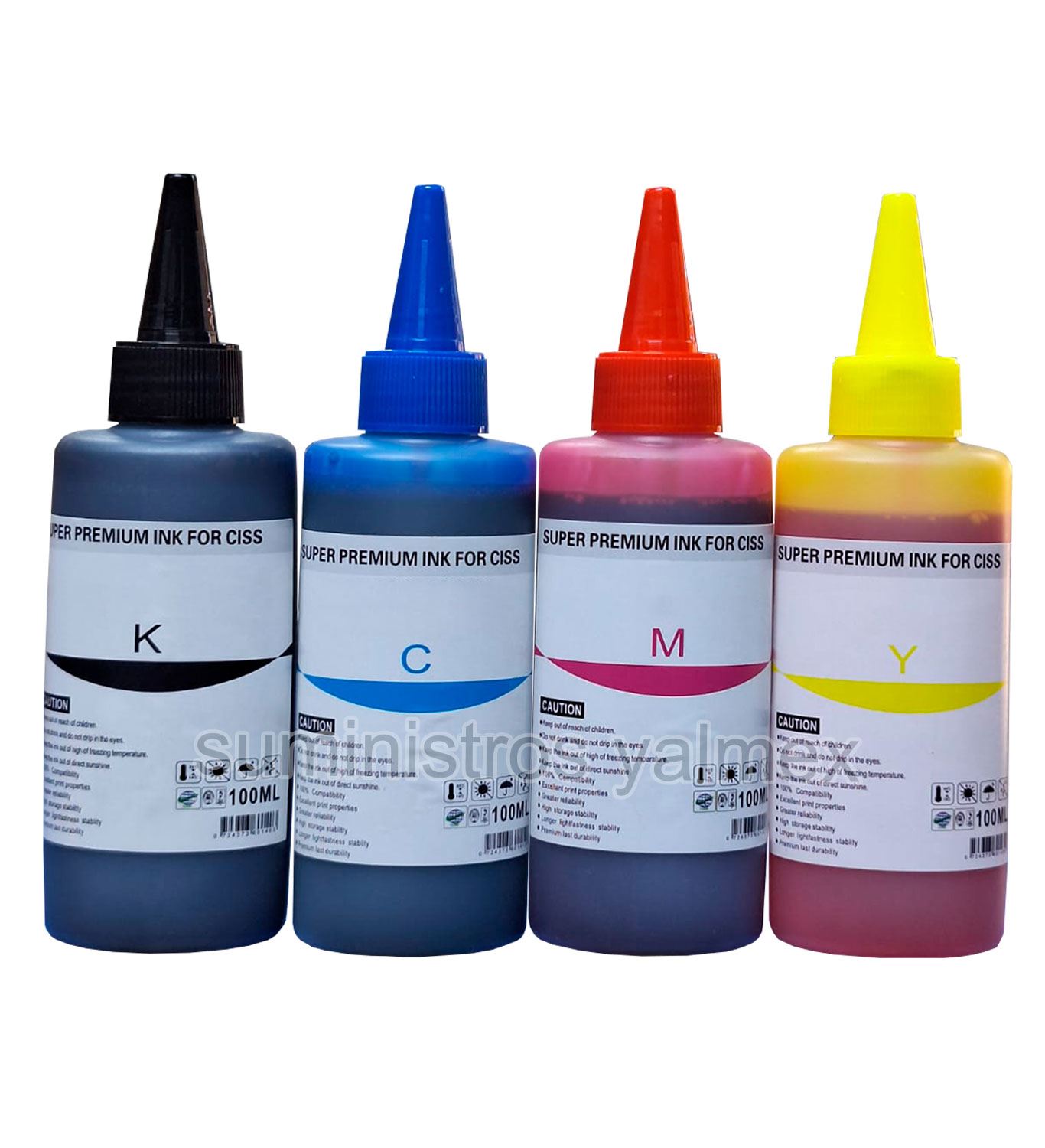 Pack Tinta Compatible Premium Ciss los 4 Colores para 544 504 664 GI190 GT52 GT53 D60BK BTD5001 BT6001