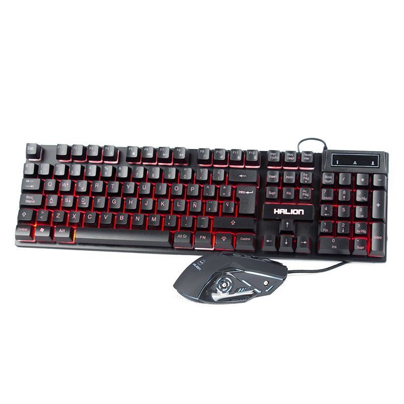 Kit Teclado y Mouse Gamer Halion Eclipse HA-813C USB RGB