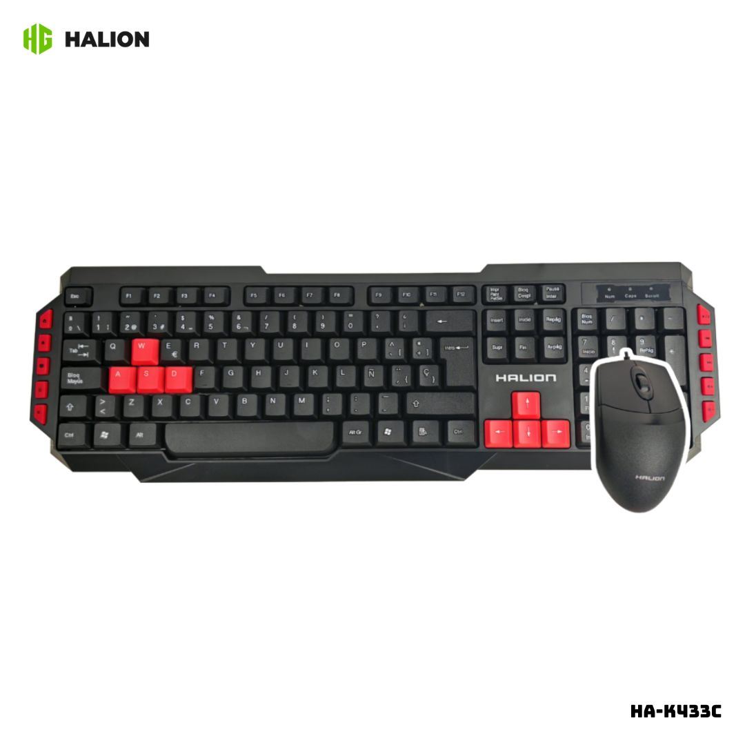 KIT HALION TECLADO Y MOUSE OFFICE ALAMBRICO - HA-K433C