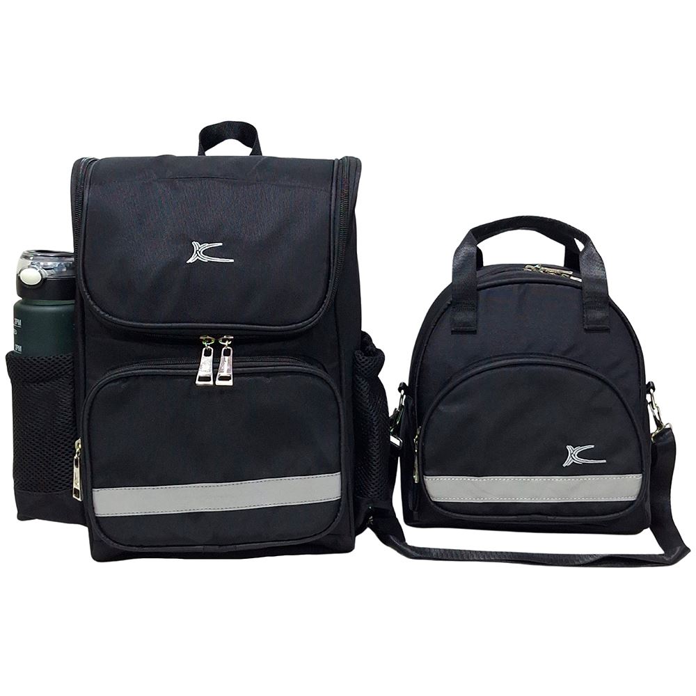 Kit Mochila Lonchera Larry Kids Kengar - Negro
