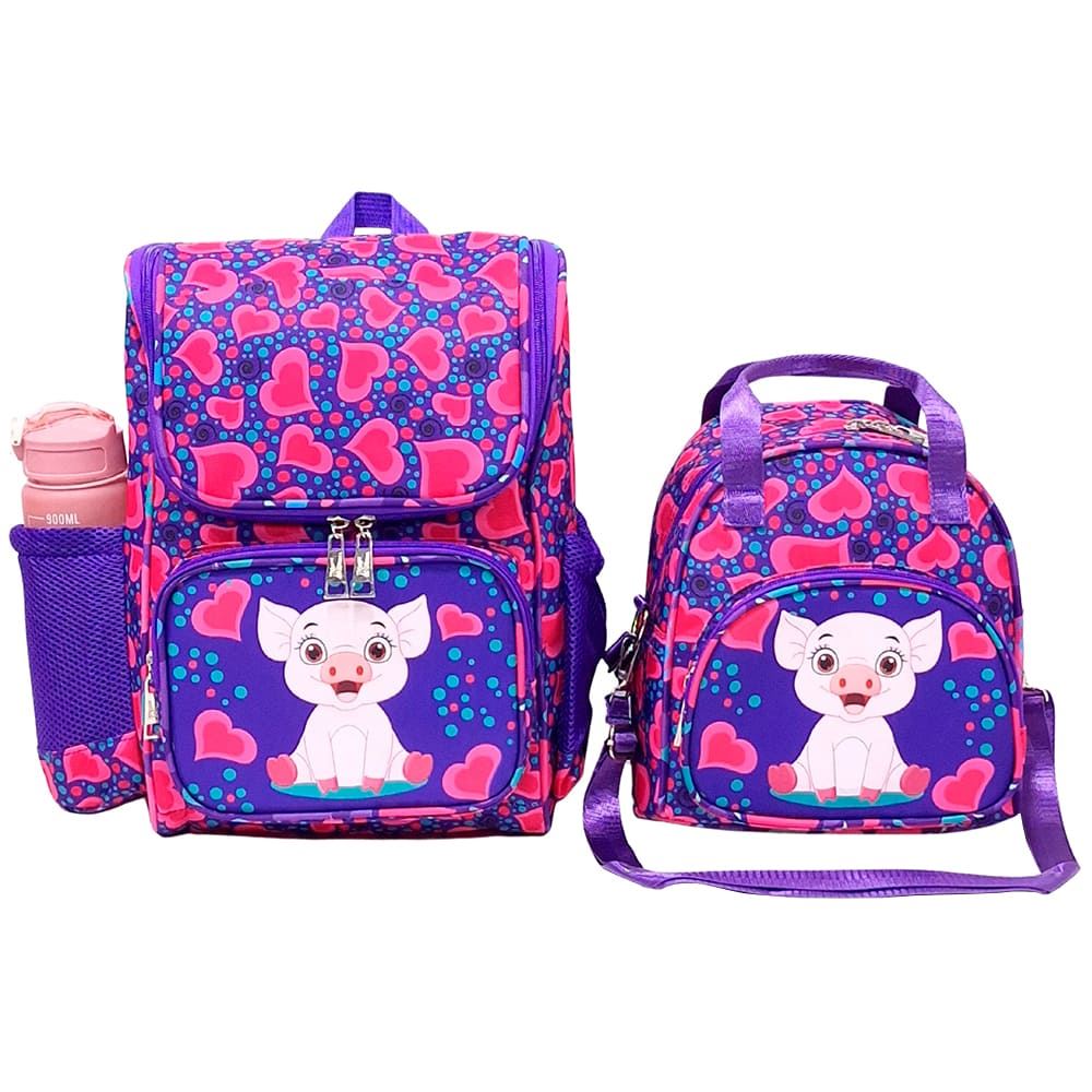 Kit Mochila Lonchera Larry Kids Kengar - Diseño Niña 1