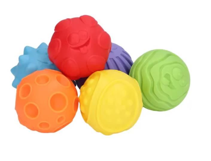 Set 6 pelotas sensoriales con textura para bebe